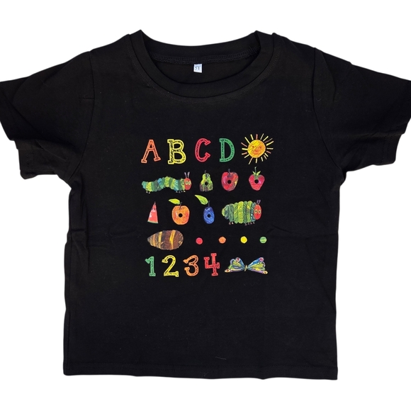 Black Kids T-Shirts with Fun Prints Size 5 - Picture 2 of 3